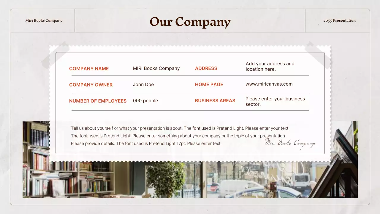 Beige Vintage Bookstore Presentation