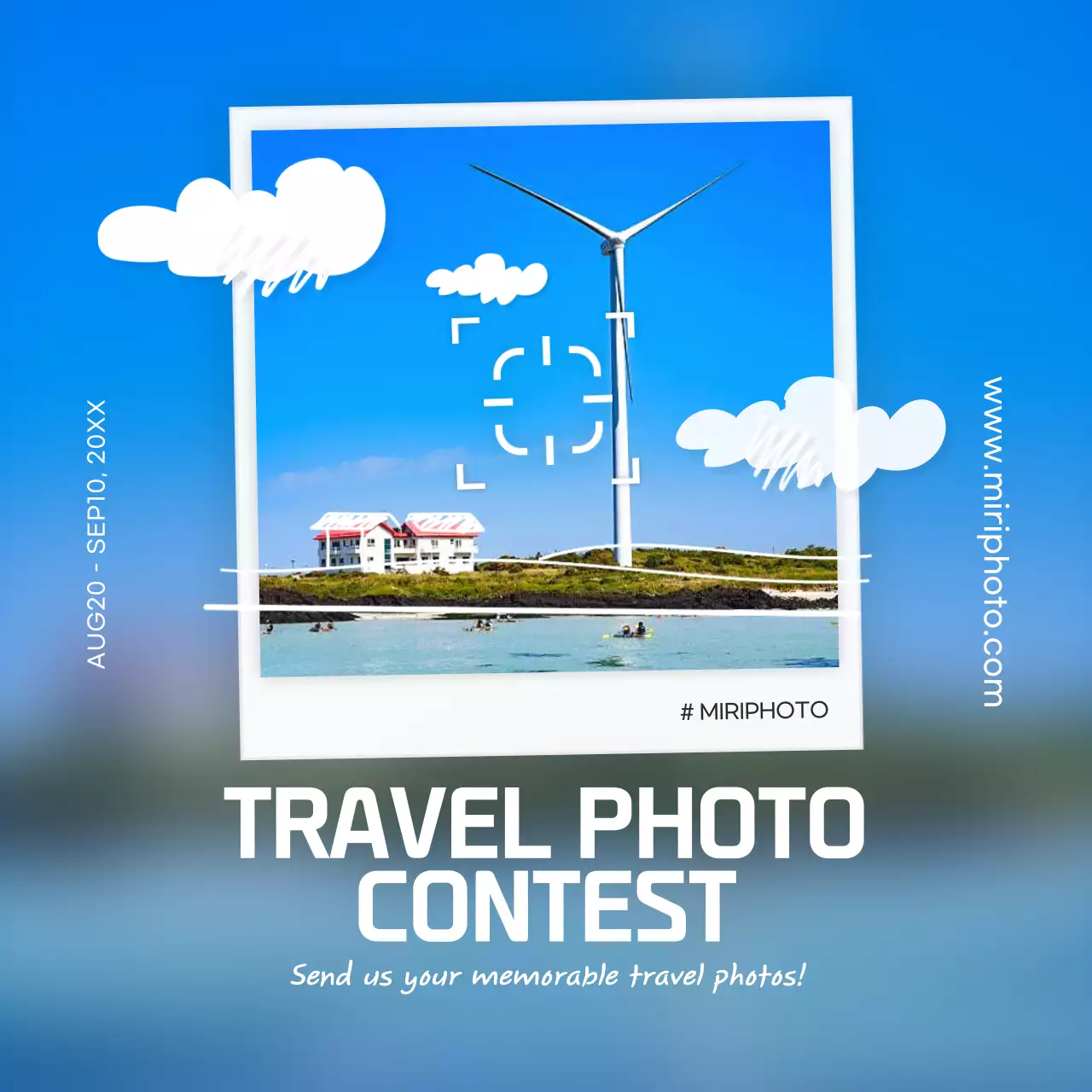 Blue Modern Travel Promotion Instagram Carousel