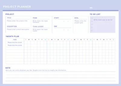 Simple Purple Project Planner for Webnotes