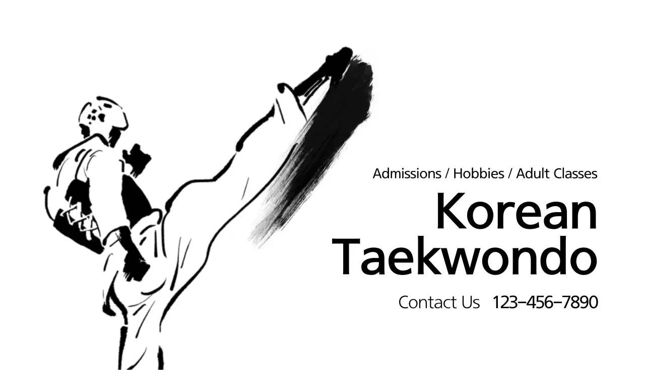 Black Minimal Taekwondo Promotion Business Card