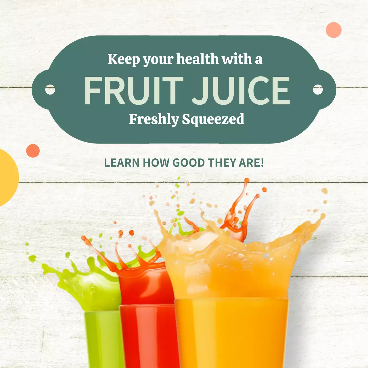 Colorful Modern Juice Promotion Instagram Carousel