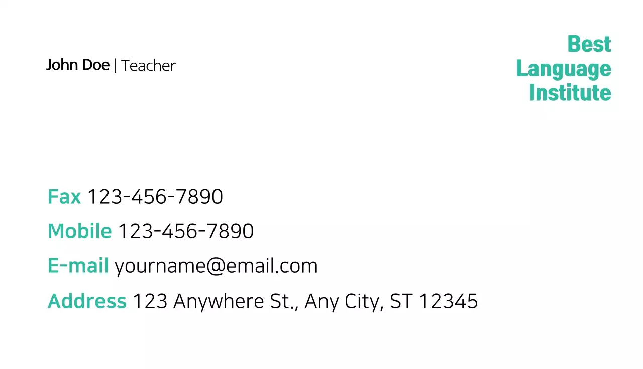 Mint Professional Education Business Card