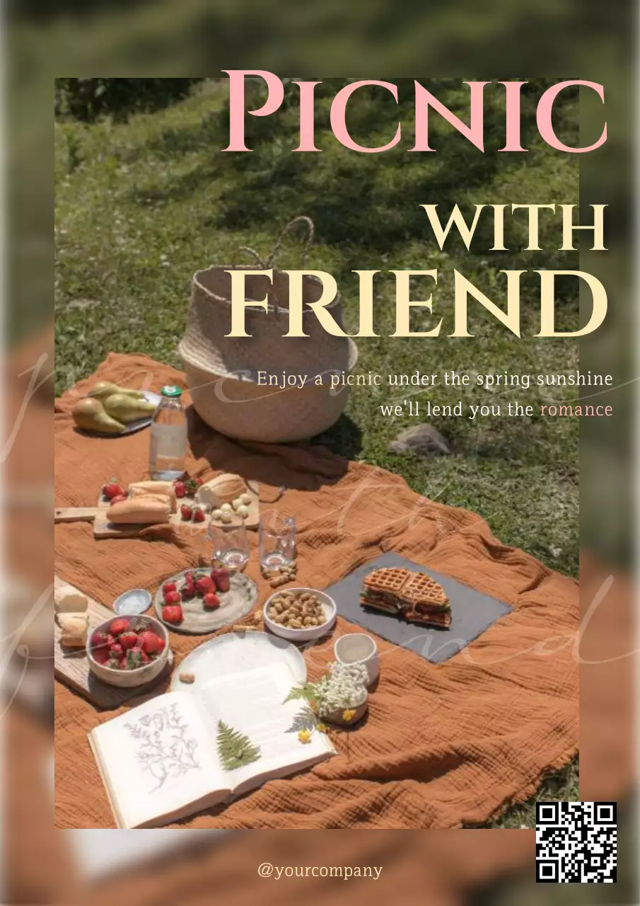 Brown Rustic Picnic Invitation Poster