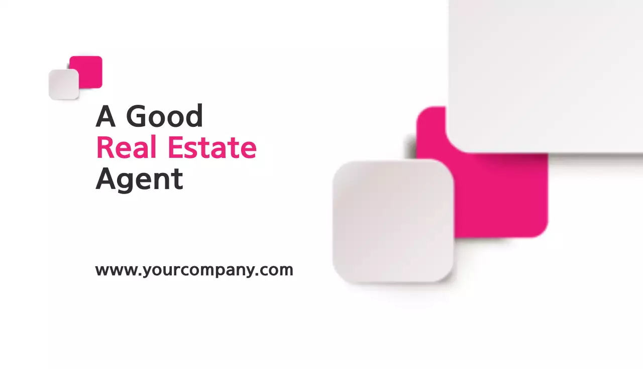 Pink Clean Real Estate Business Card