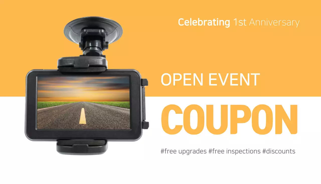 Orange Minimal Coupon Promotion Business Card