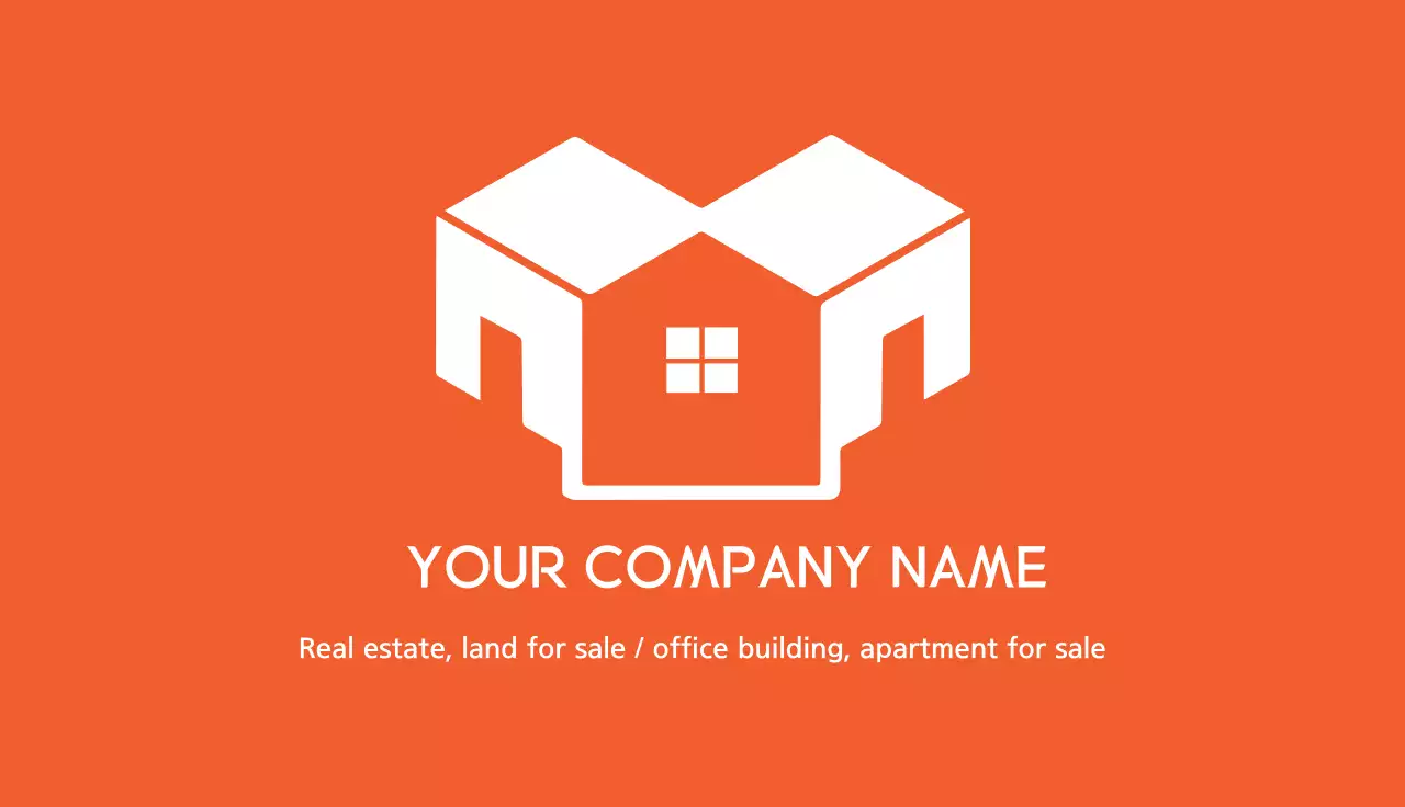 Orange Minimal Real Estate Business Card