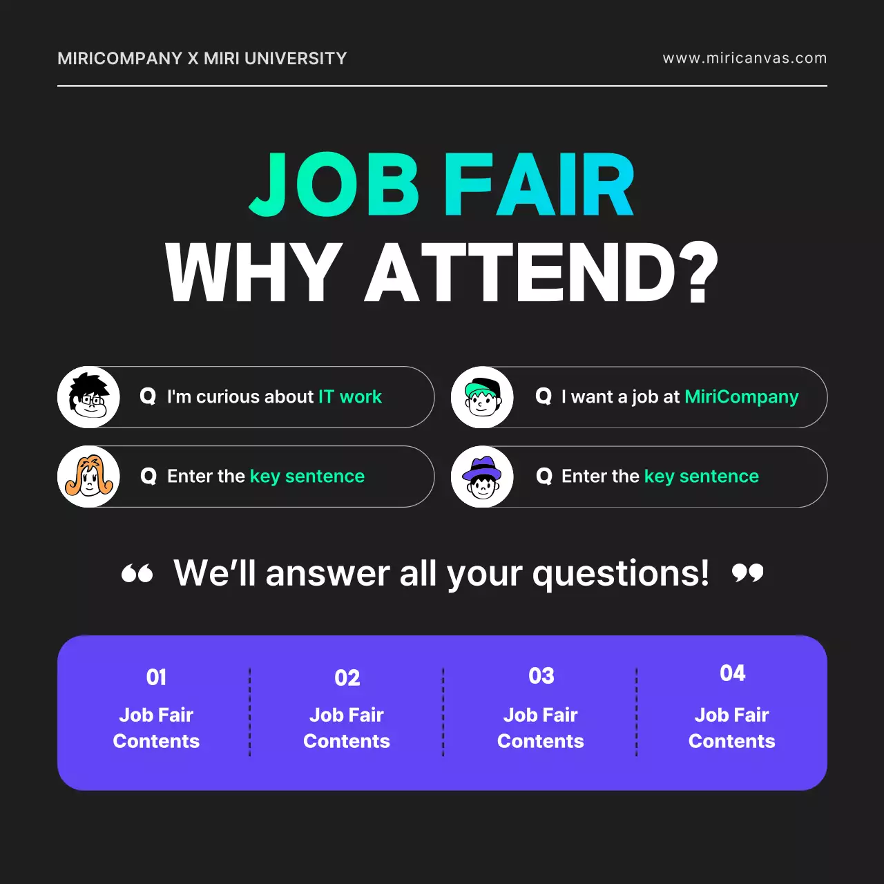 Black Modern Job Fair Announcement Instagram Carousel