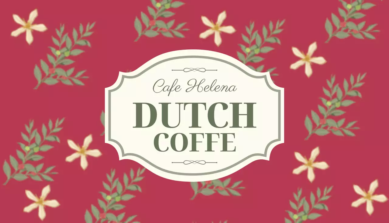 Red Floral Coffee Promotion Business Card