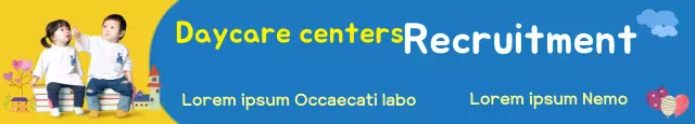 Faixa de recrutamento de creche lúdica azul
