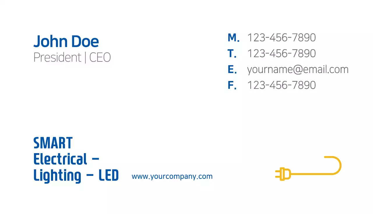 Blue Modern Electrical Business Card