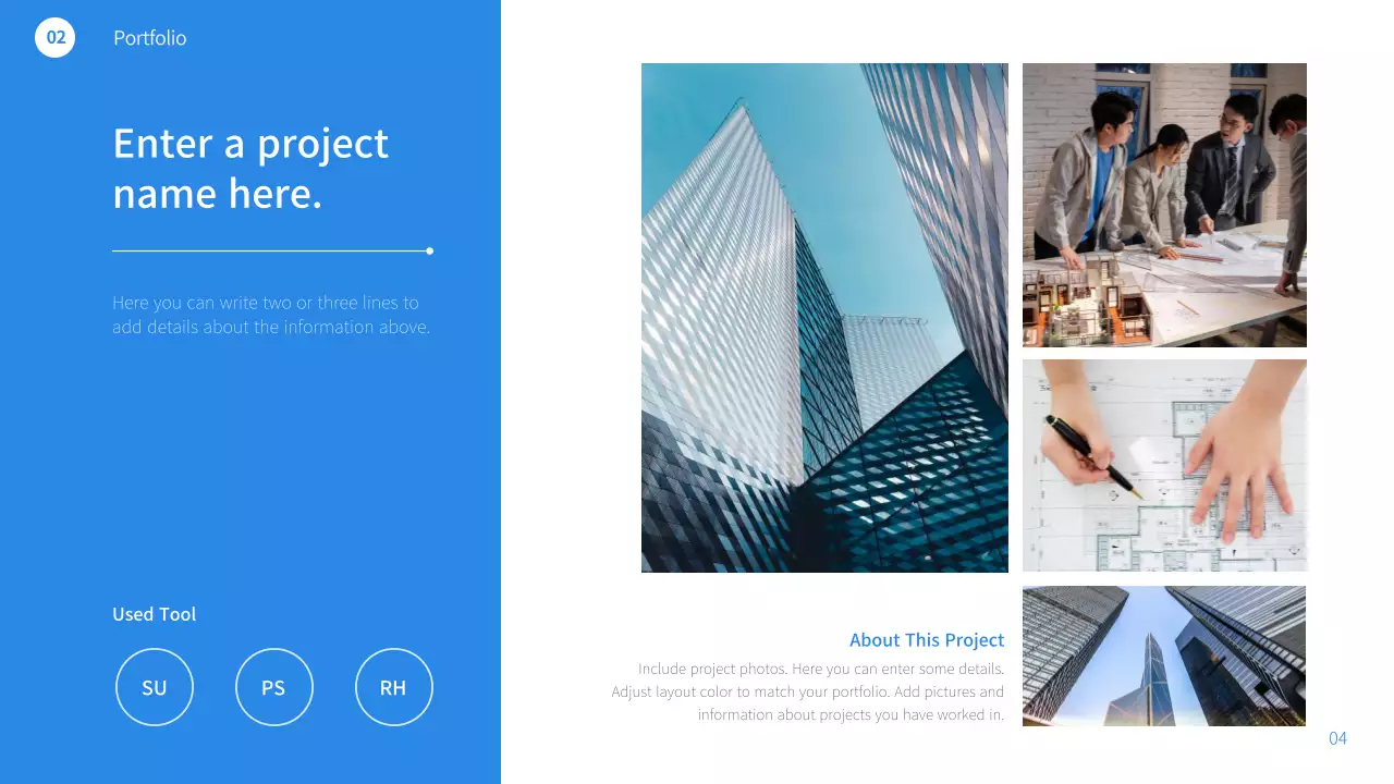 Blue Modern Architecture Portfolio Presentation