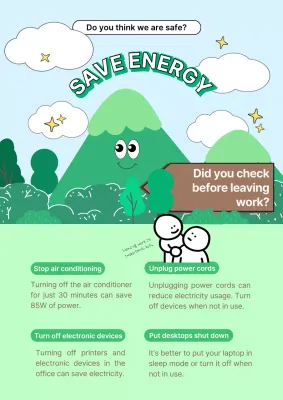 Green Minimal Energy Guide Poster