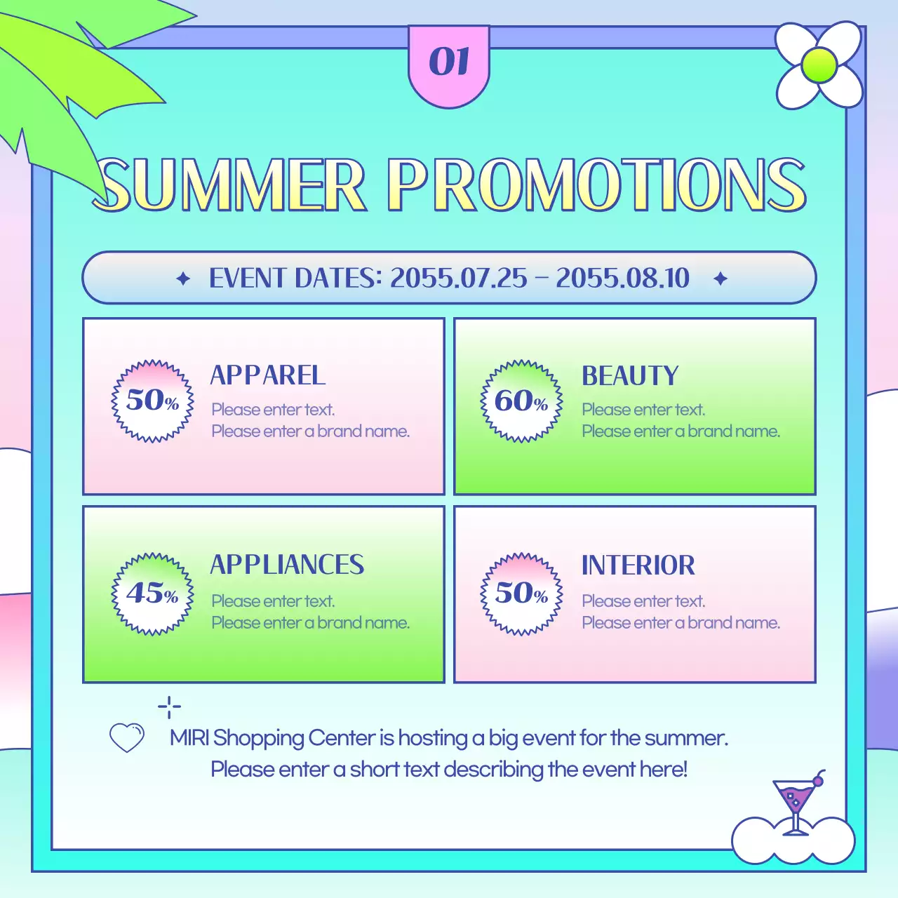 Vòng quay Instagram Khuyến mãi Mùa hè Thời trang Đầy màu sắc