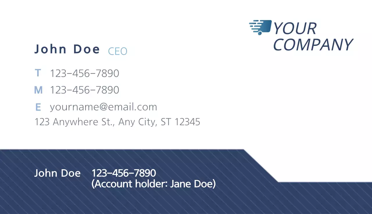 Blue Professional Delivery Promotion Business Card