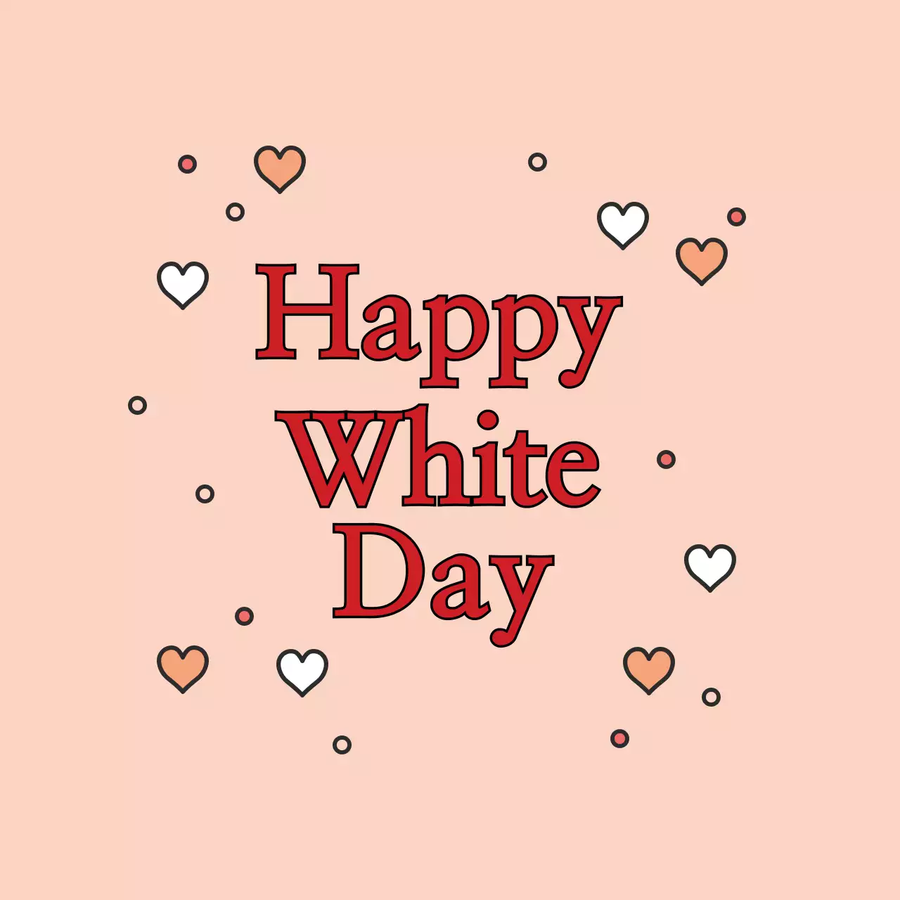 Pink illustration kitschy event white day label