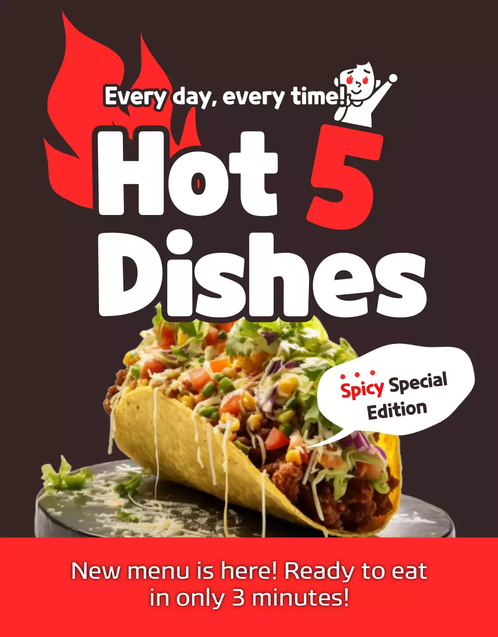 Poster Promosi Pedas Trendi Merah