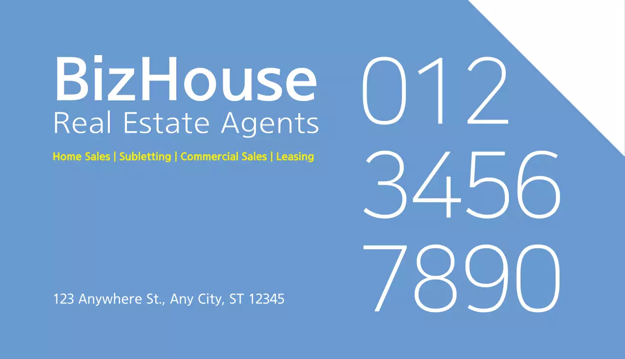 Blue Modern Real Estate Business Card