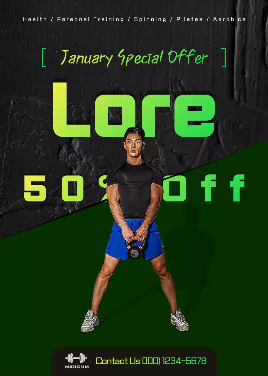 Poster Promosi Kebugaran Modern Hijau