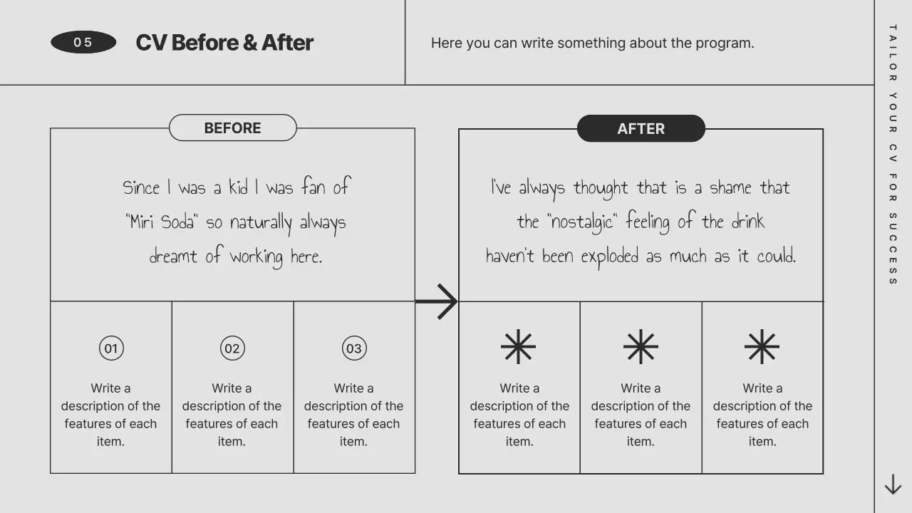 회색 모노톤의 레트로 컨셉의 심플한 채용 전략 발표자료