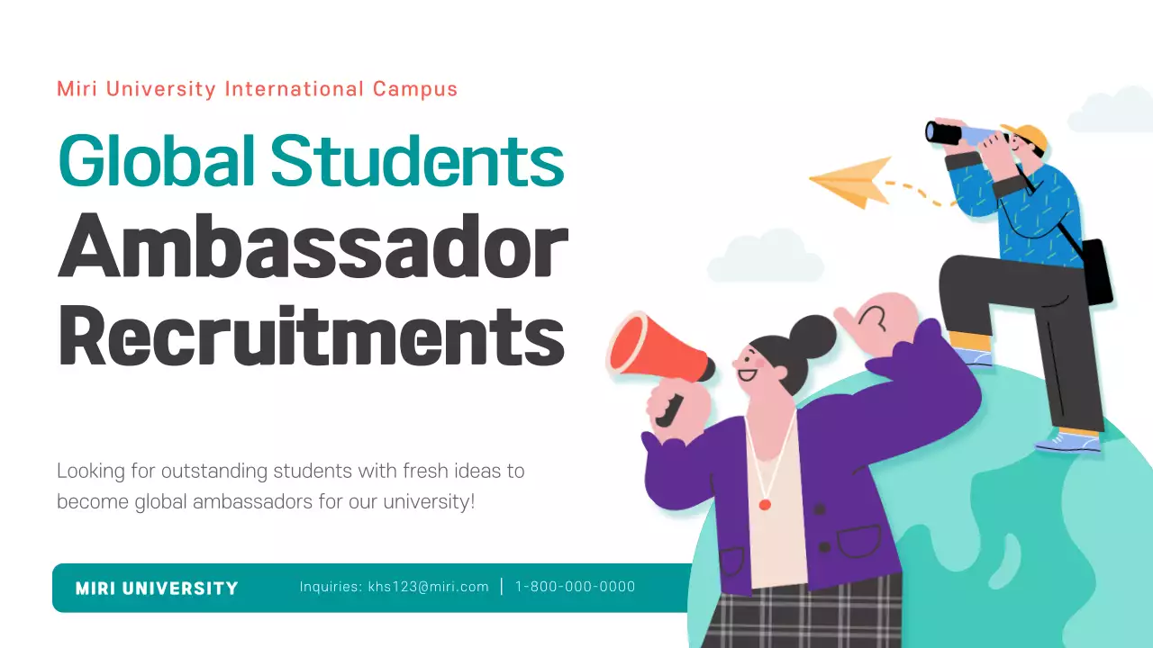 민트색의 유학생 프레테이션