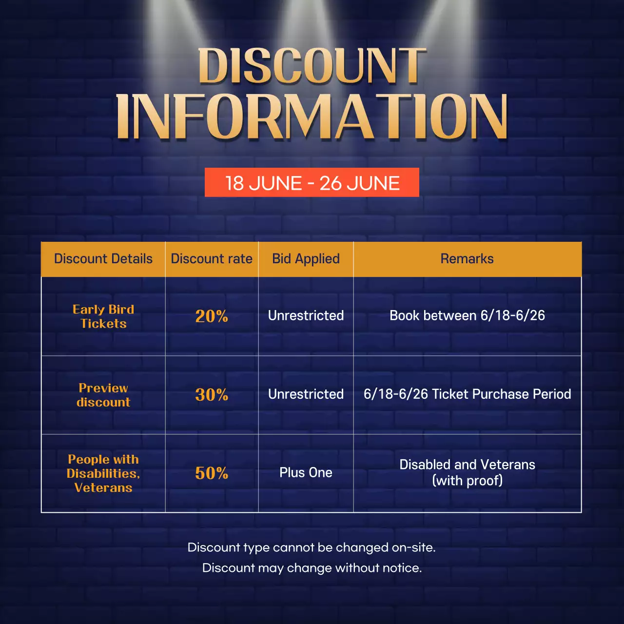 Navy Classic Musical Promotion Instagram Post