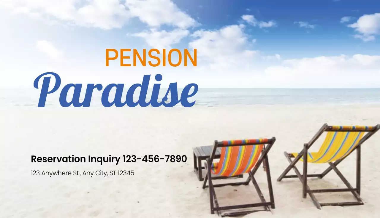 Blue Minimal Beach Promotion Business Card