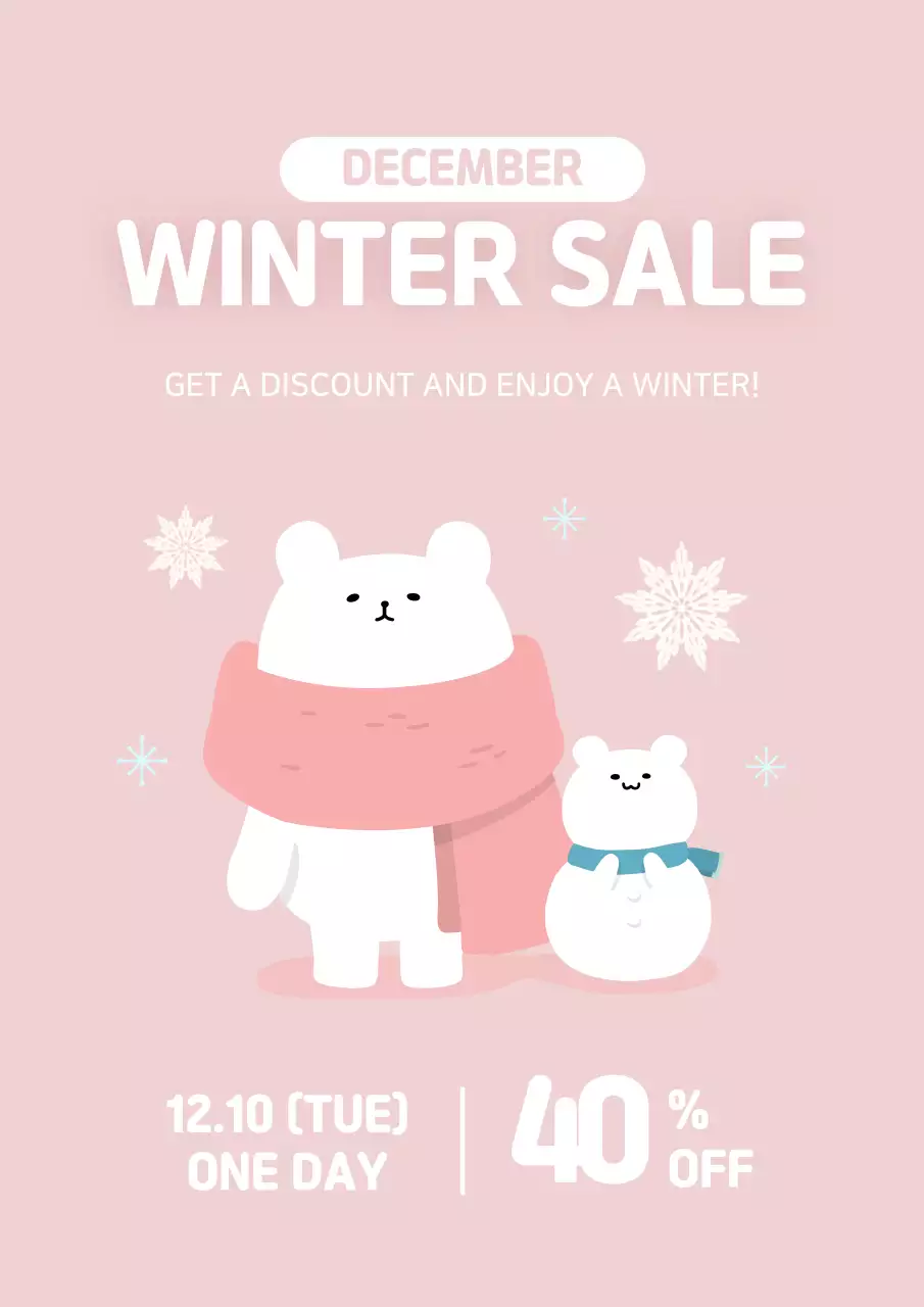 Pink Minimal Winter Promotion Poster