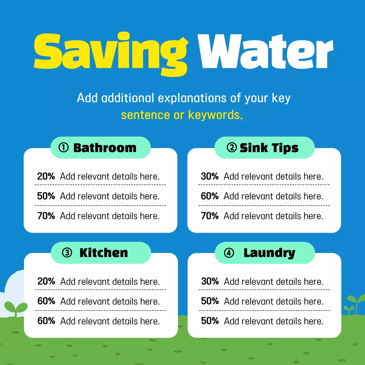 Blue Minimal Water Announcement Instagram Carousel