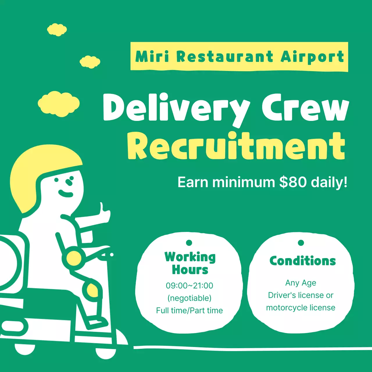 Green Simple Recruitment Job Instagram Post