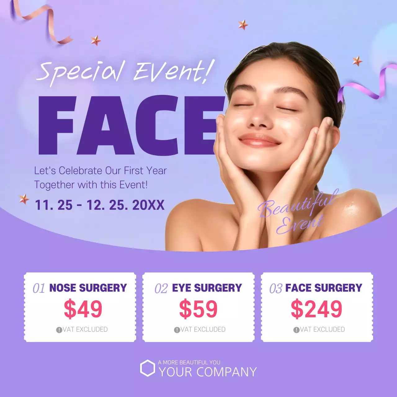 Purple Modern Anniversary Promotion Instagram Post