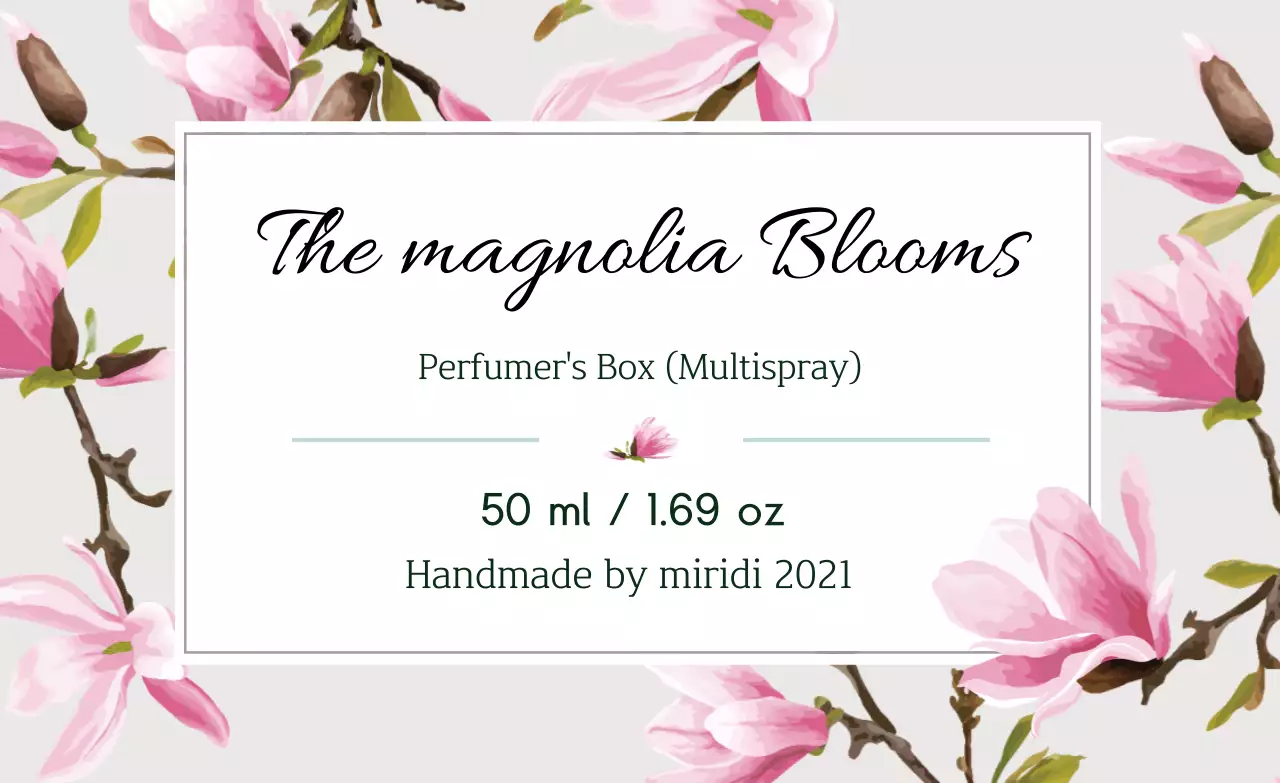 Vintage perfume label with gray illustration