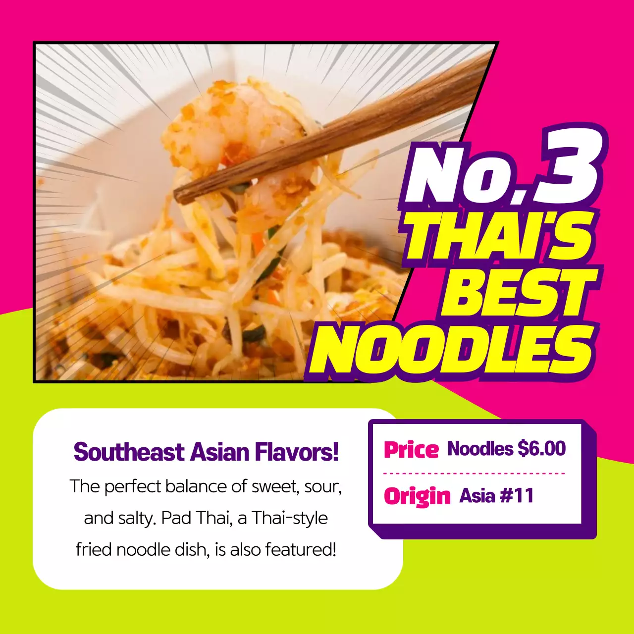 Neon Trendy Food Festival Promotion Instagram Carousel