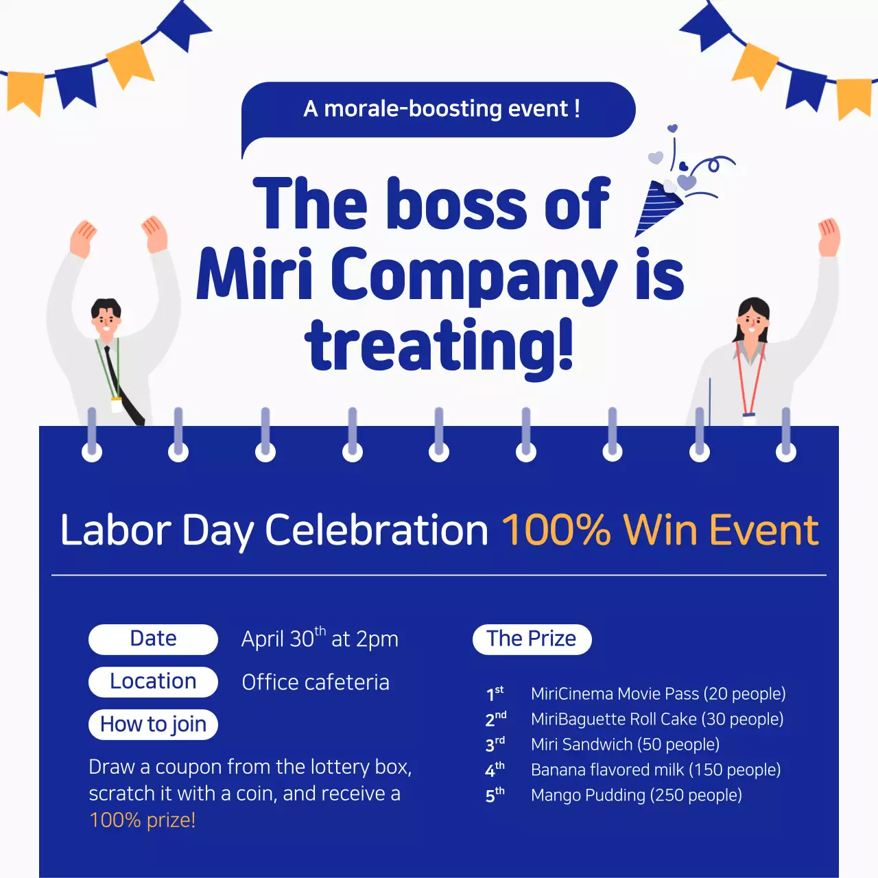 Blue Modern Company Event Announcement Social Media Post