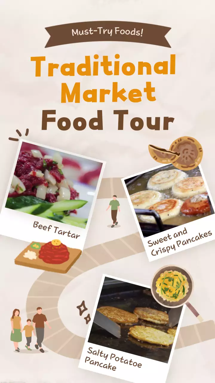 베이지색 소박한 음식 홍보 인스타그램 게시물