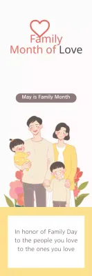 Banner de anúncio de família simples bege