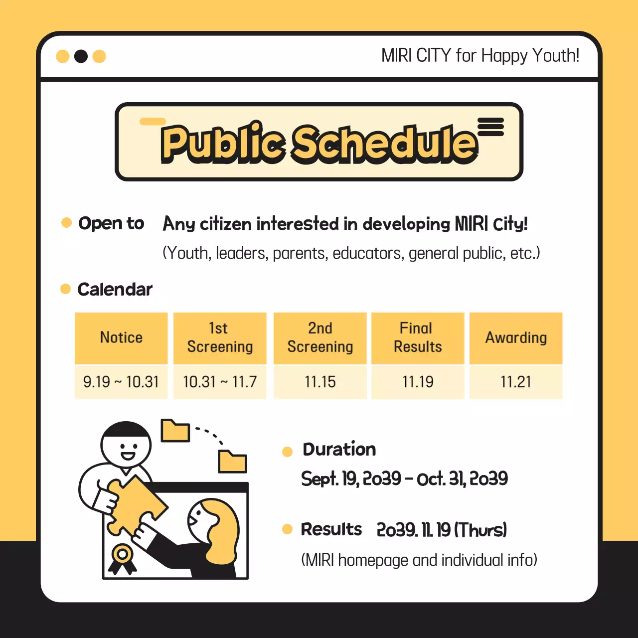 Yellow Minimal Policy Contest Announcement Instagram Carousel
