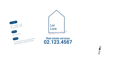 A simple concept in white and navy blue to showcase and promote real estate.