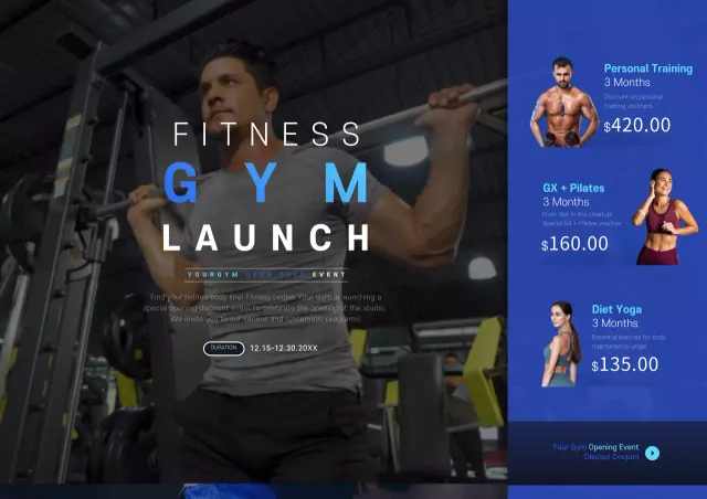 Blue Modern Fitness Promotion Poster