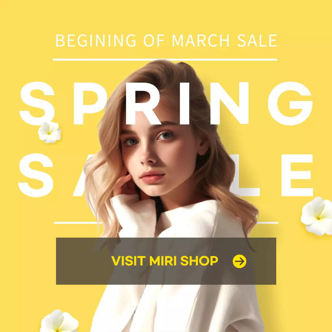 Yellow Trendy Spring Promotion Instagram Post