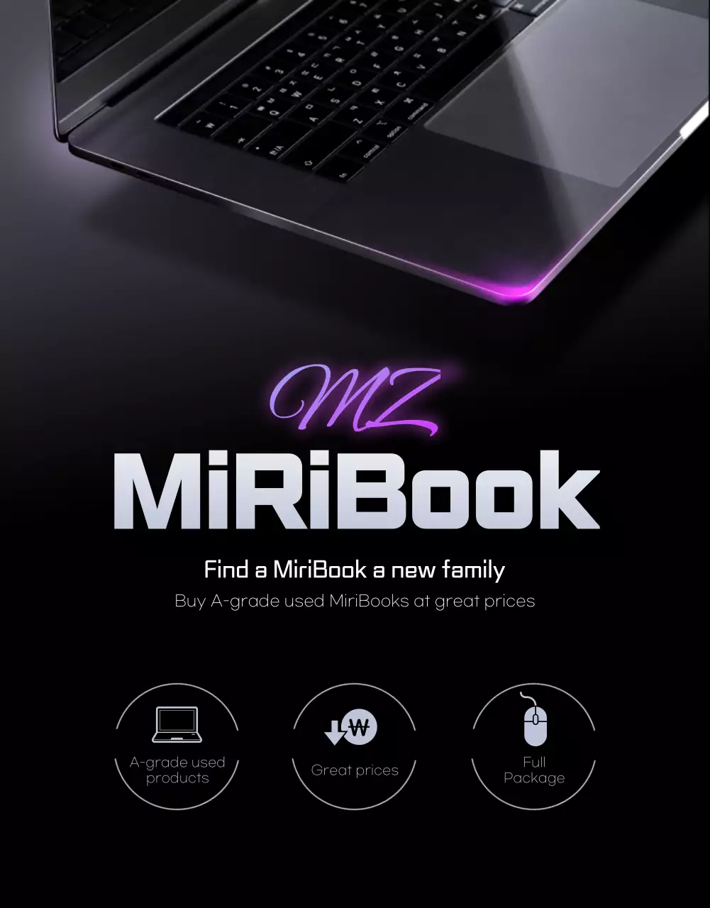 Thrifting a simple laptop with black and purple accents