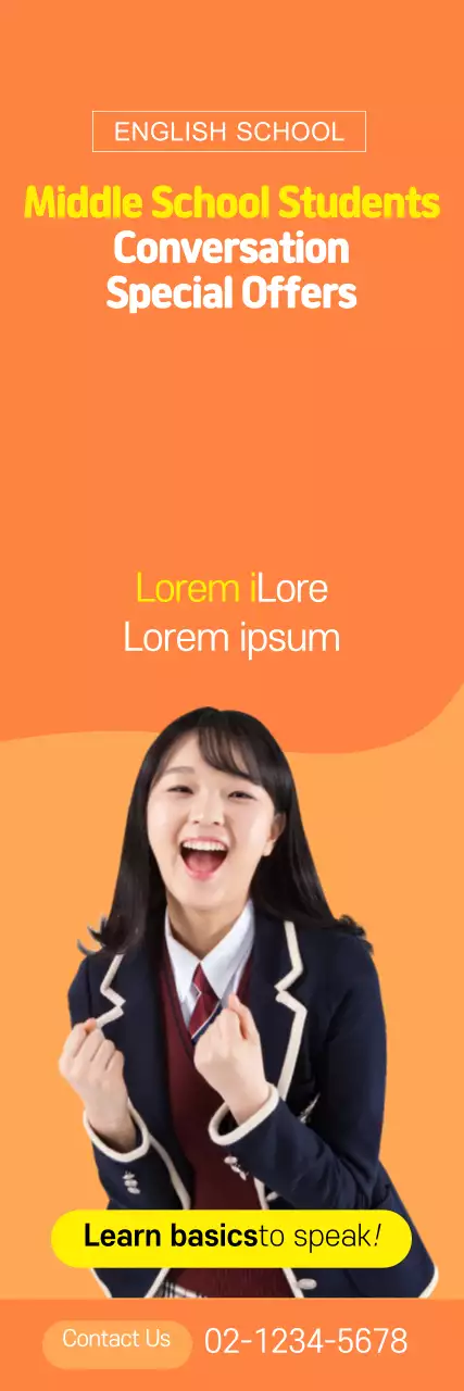 Banner de promoção em inglês moderno azul