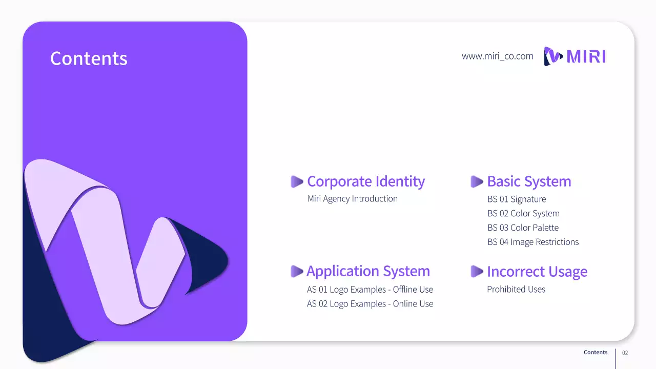 Corporate brand guidelines in purple