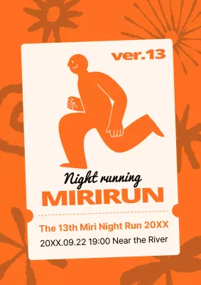 Orange Abstract Running Event Promotion Poster