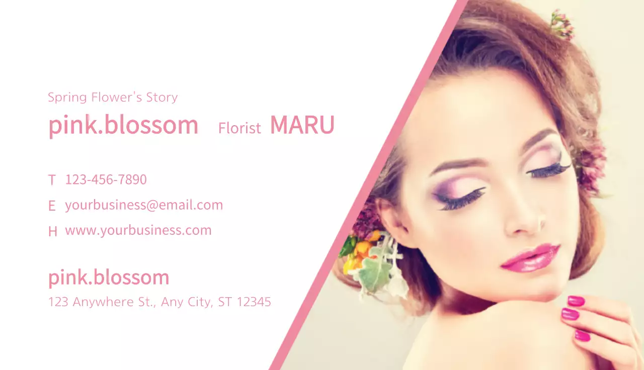 Pink Elegant Florist Business Card