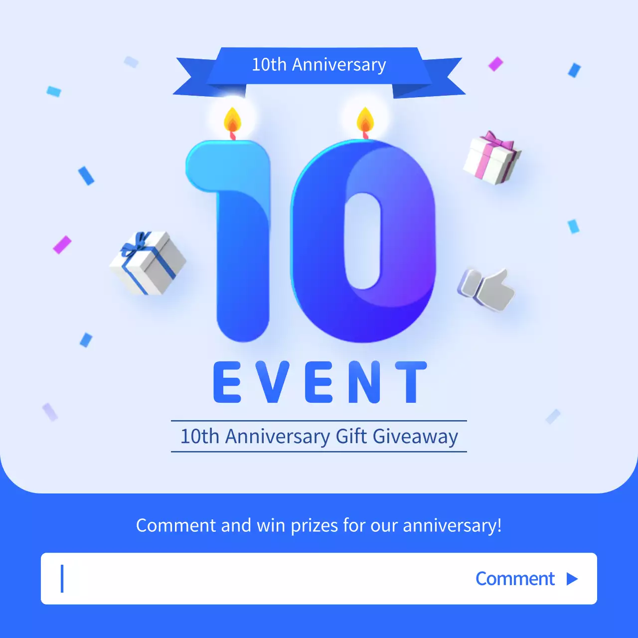 Blue Modern Anniversary Promotion Social Media Post