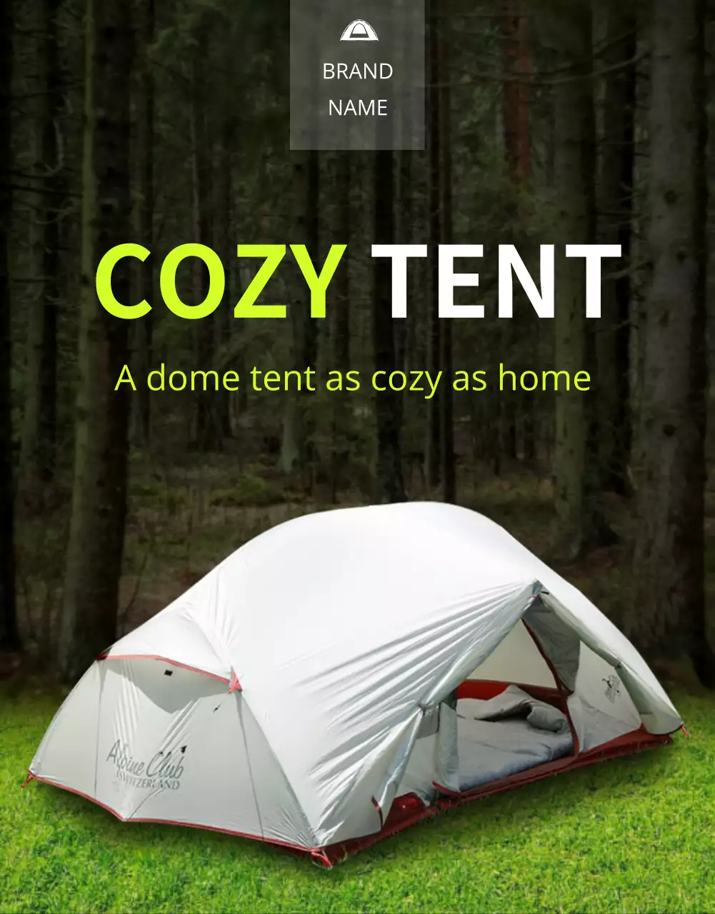 Wadiz Dome Tent with a clean layout in gray fluorescent green