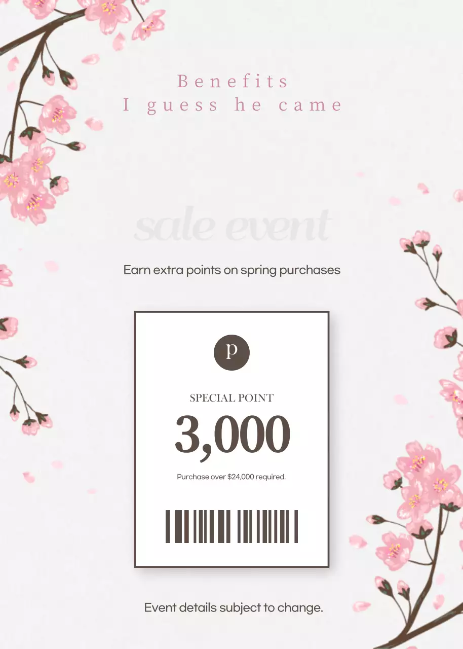 Cartaz de promoção de venda floral rosa