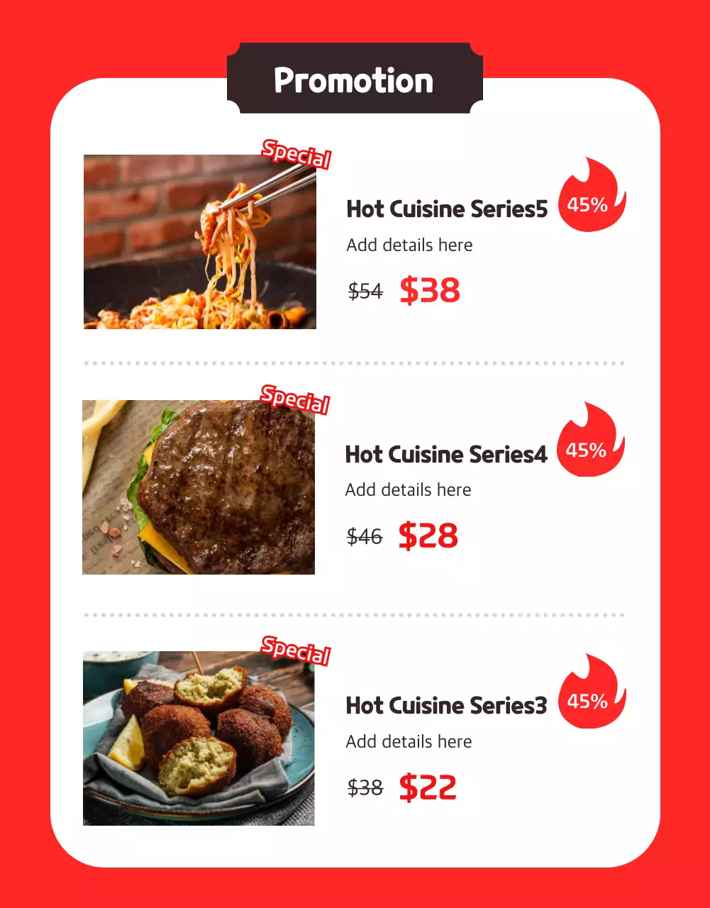 Poster Promosi Pedas Trendi Merah