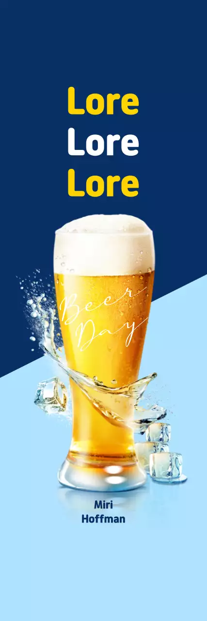 Small promotional beer bottle of Hope on a blue background