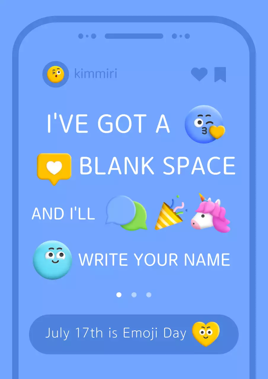 파란색과 노란색의 귀여운 세계 이모지의 날